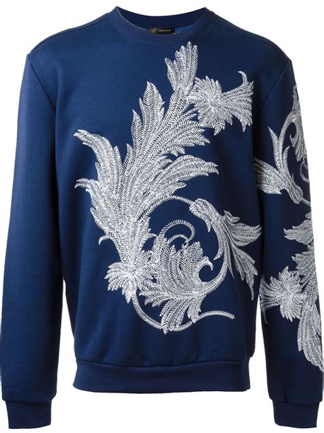 versace collection embroidered sweatshirt